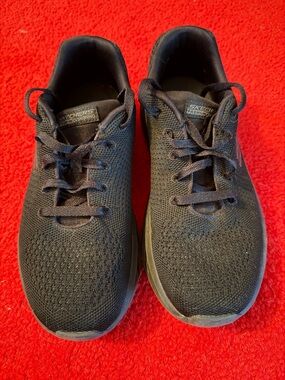 Skechers Women’s Black Knit Lace-Up Sneakers
